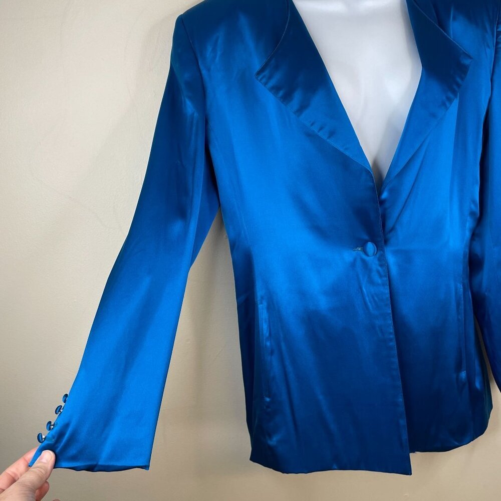 Vintage Baldanza Luxury SILK Blazer NWT Womens 10 Glam Formal Party Statement - Picture 5 of 13